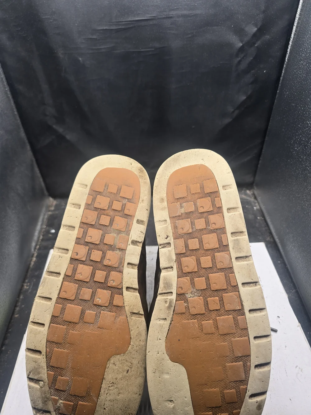 Carhartt Brown Leather Moc Toe Work Boots with Tan Lining
